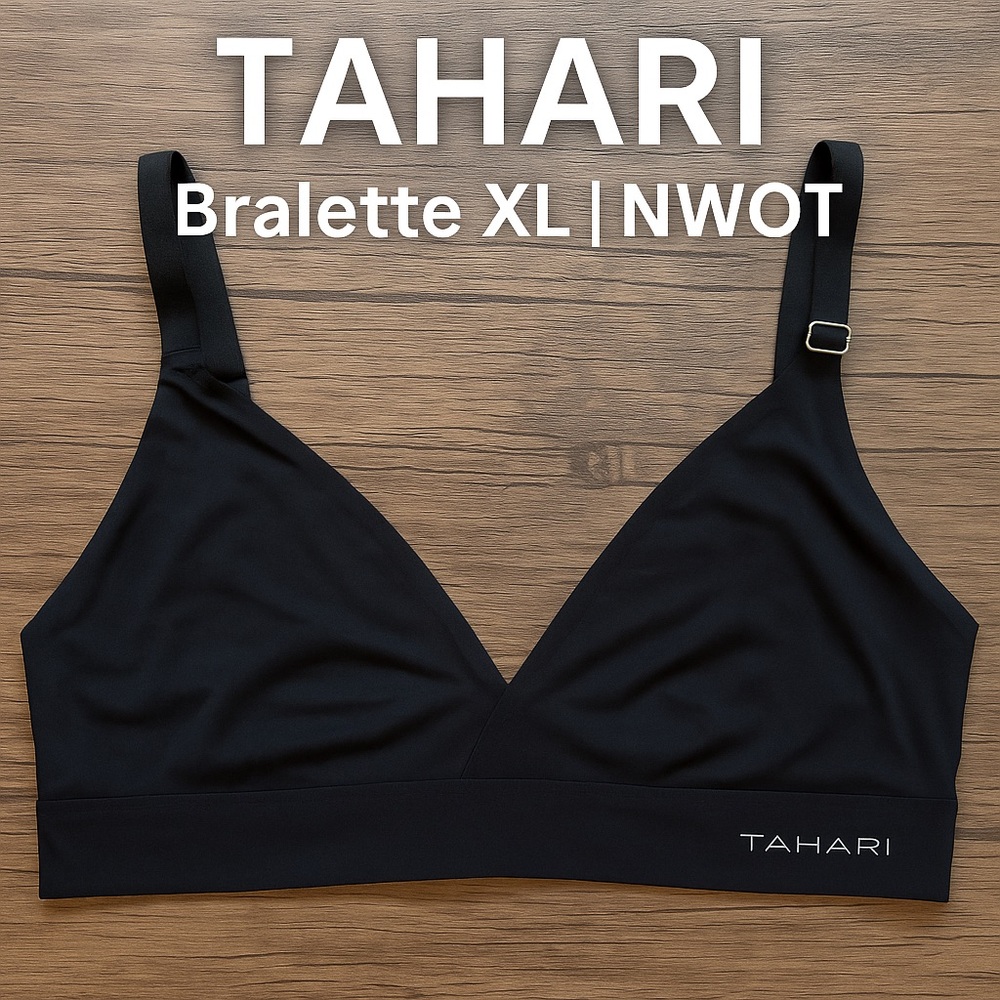Tahari Bralette XL | Black Wireless Comfort Bra NWOT